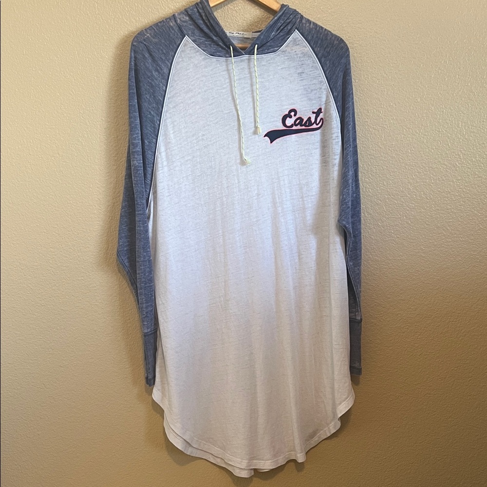 We The Free Blue and White Long Sleeve Dress